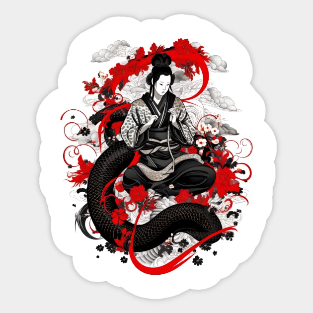 Naga Manga Shirt | Japanese Yakuza Design Sticker by Indigo Lake